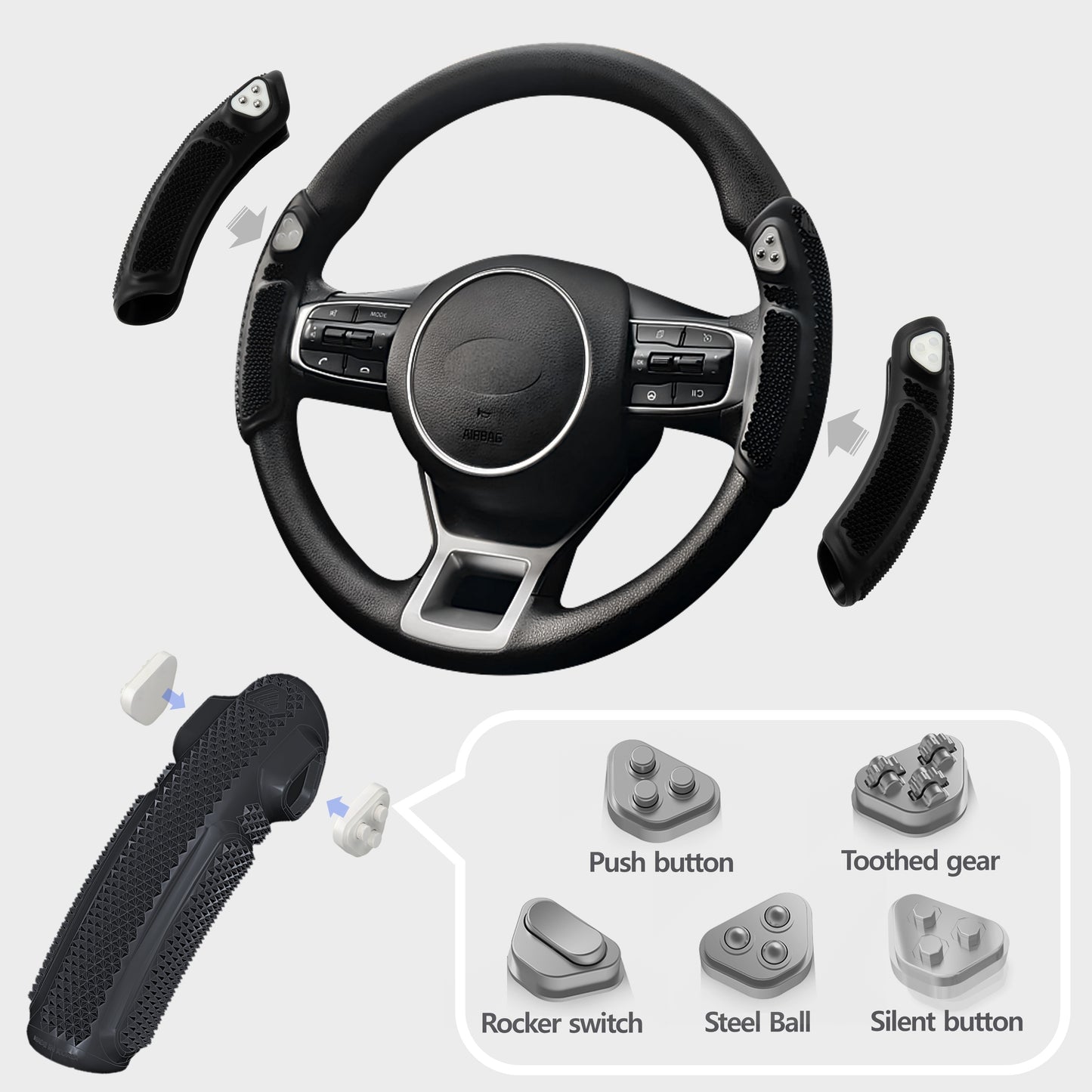 KIMYO WORKS Fidget Steer Grip | ADHD Driving Aid & Anxiety Stress Relief Tool
